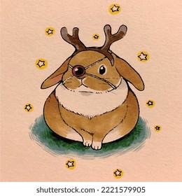 cute rabbit in the stars.