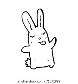 cute rabbit sticking out tongue cartoon