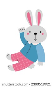 Un conejo lindo con traje. Ilustración del vector