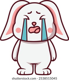 Conejo lindo que llora Ilustración