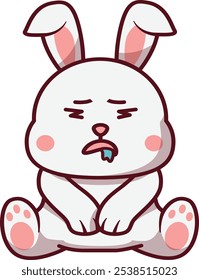 Cute Rabbit That Drowsy Illustration