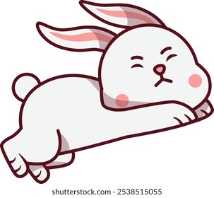 Cute Rabbit That Jumping Illustration
