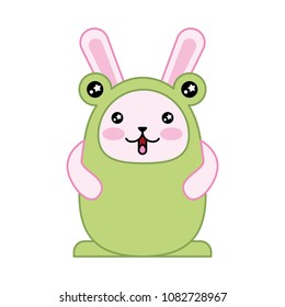 cute rabbit with toad costume