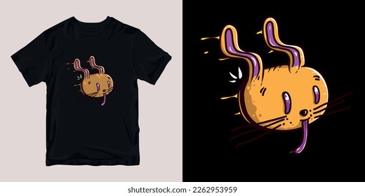 cute rabbit t-shirt stylish and clothing printable trendy tshirt design. print, industrial products. global swatch.