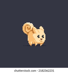 cute rabbit with unique tail in pixel art style