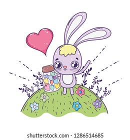 cute rabbit valentines day card