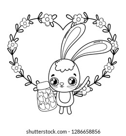 cute rabbit valentines day card
