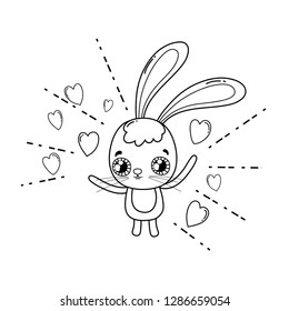 cute rabbit valentines day card