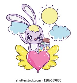 cute rabbit valentines day card