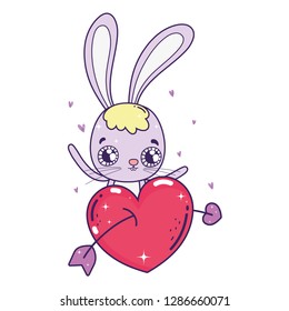 cute rabbit valentines day card