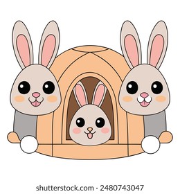 Cute Rabbit Vector Art Illustration