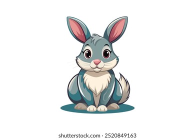 Cute Rabbit vector art and illustration