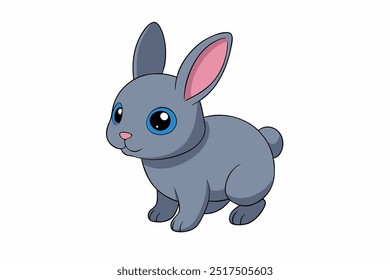 Ein süßes Kaninchen, Vektorgrafik auf weißem Hintergrund.