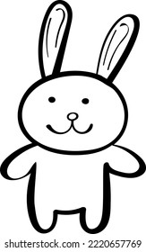 Cute Rabbit Vector Doodle Illustration