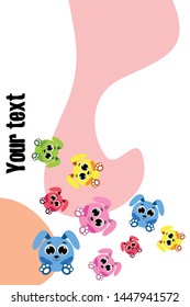 Cute rabbit vector. Easter Bunny. Can be used for kids shirt design., children cartoon character, vector background.