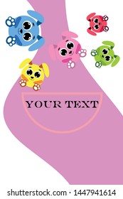 Cute rabbit vector. Easter Bunny. Can be used for kids shirt design., children cartoon character, vector background.
