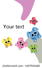Cute rabbit vector. Easter Bunny. Can be used for kids shirt design., children cartoon character, vector background.