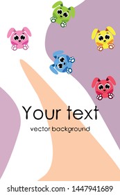 Cute rabbit vector. Easter Bunny. Can be used for kids shirt design., children cartoon character, vector background.