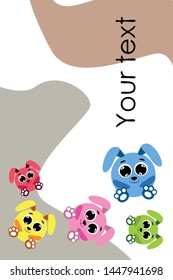 Cute rabbit vector. Easter Bunny. Can be used for kids shirt design., children cartoon character, vector background.
