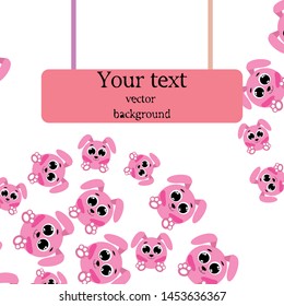 Cute rabbit vector. Easter Bunny. Can be used for kids shirt design., children cartoon character, vector background.
