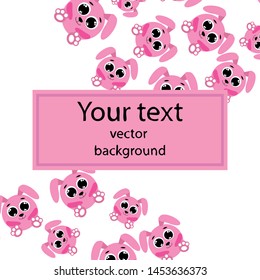 Cute rabbit vector. Easter Bunny. Can be used for kids shirt design., children cartoon character, vector background.