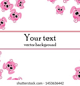 Cute rabbit vector. Easter Bunny. Can be used for kids shirt design., children cartoon character, vector background.