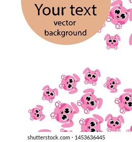 Cute rabbit vector. Easter Bunny. Can be used for kids shirt design., children cartoon character, vector background.