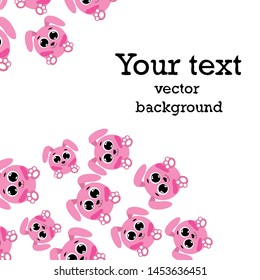 Cute rabbit vector. Easter Bunny. Can be used for kids shirt design., children cartoon character, vector background.
