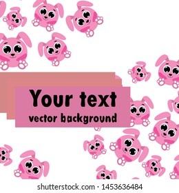 Cute rabbit vector. Easter Bunny. Can be used for kids shirt design., children cartoon character, vector background.