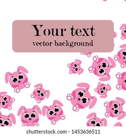 Cute rabbit vector. Easter Bunny. Can be used for kids shirt design., children cartoon character, vector background.