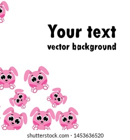 Cute rabbit vector. Easter Bunny. Can be used for kids shirt design., children cartoon character, vector background.