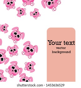 Cute rabbit vector. Easter Bunny. Can be used for kids shirt design., children cartoon character, vector background.