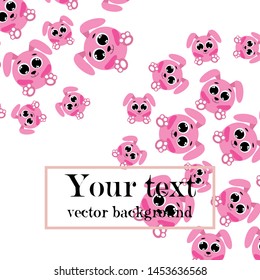 Cute rabbit vector. Easter Bunny. Can be used for kids shirt design., children cartoon character, vector background.