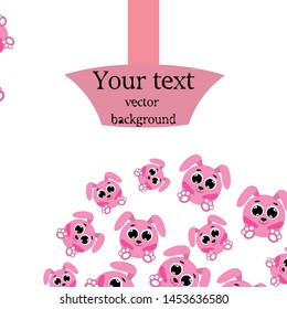 Cute rabbit vector. Easter Bunny. Can be used for kids shirt design., children cartoon character, vector background.