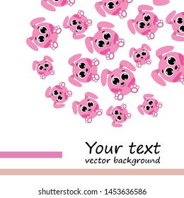 Cute rabbit vector. Easter Bunny. Can be used for kids shirt design., children cartoon character, vector background.