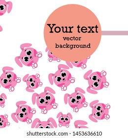 Cute rabbit vector. Easter Bunny. Can be used for kids shirt design., children cartoon character, vector background.