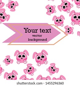 Cute rabbit vector. Easter Bunny. Can be used for kids shirt design., children cartoon character, vector background.