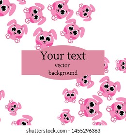 Cute rabbit vector. Easter Bunny. Can be used for kids shirt design., children cartoon character, vector background.