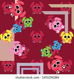 Cute rabbit vector. Easter Bunny. Can be used for kids shirt design., children cartoon character, vector background.