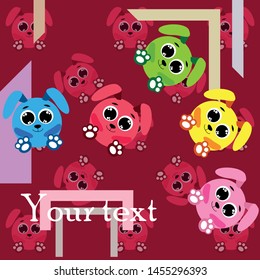 Cute rabbit vector. Easter Bunny. Can be used for kids shirt design., children cartoon character, vector background.