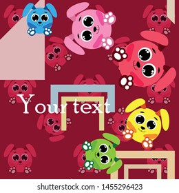 Cute rabbit vector. Easter Bunny. Can be used for kids shirt design., children cartoon character, vector background.