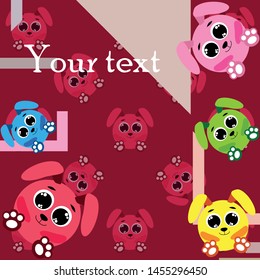 Cute rabbit vector. Easter Bunny. Can be used for kids shirt design., children cartoon character, vector background.