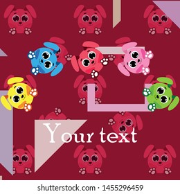 Cute rabbit vector. Easter Bunny. Can be used for kids shirt design., children cartoon character, vector background.