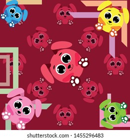Cute rabbit vector. Easter Bunny. Can be used for kids shirt design., children cartoon character, vector background.