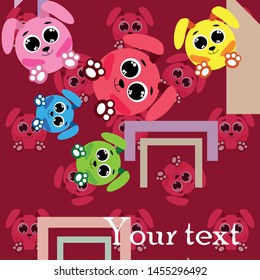 Cute rabbit vector. Easter Bunny. Can be used for kids shirt design., children cartoon character, vector background.