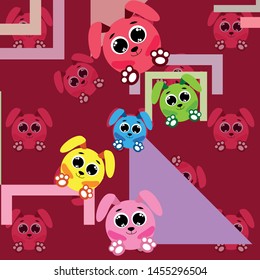 Cute rabbit vector. Easter Bunny. Can be used for kids shirt design., children cartoon character, vector background.