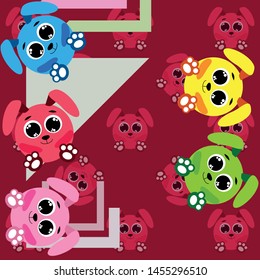 Cute rabbit vector. Easter Bunny. Can be used for kids shirt design., children cartoon character, vector background.