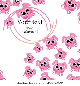 Cute rabbit vector. Easter Bunny. Can be used for kids shirt design., children cartoon character, vector background.
