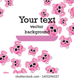 Cute rabbit vector. Easter Bunny. Can be used for kids shirt design., children cartoon character, vector background.