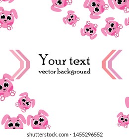 Cute rabbit vector. Easter Bunny. Can be used for kids shirt design., children cartoon character, vector background.